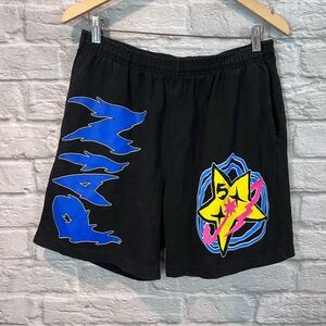 Sukamii “A Brand New Age” Black Graphic “Pain” Shorts Men’s Large - Rare 2022